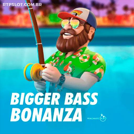 Capa do jogo de slots pagantes Bigger Bass Bonanza da SSSPAGA, com um grande peixe e um cenário de pesca aprimorado.