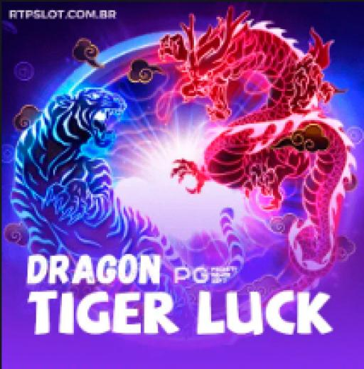 Capa do jogo de slots pagantes Dragon Tiger Luck da SSSPAGA, com um dragão e um tigre dourados simbolizando sorte e fortuna.