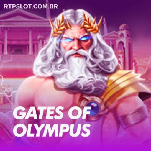 Capa do jogo de slots pagantes Gates of Olympus da SSSPAGA, com Zeus e símbolos mitológicos da Grécia antiga.