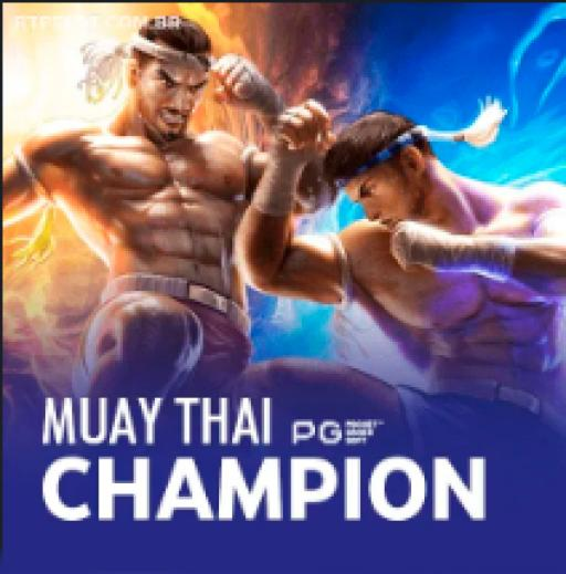 Capa do jogo de slots pagantes Muay Thai Champion da SSSPAGA, com um lutador de Muay Thai em ação.