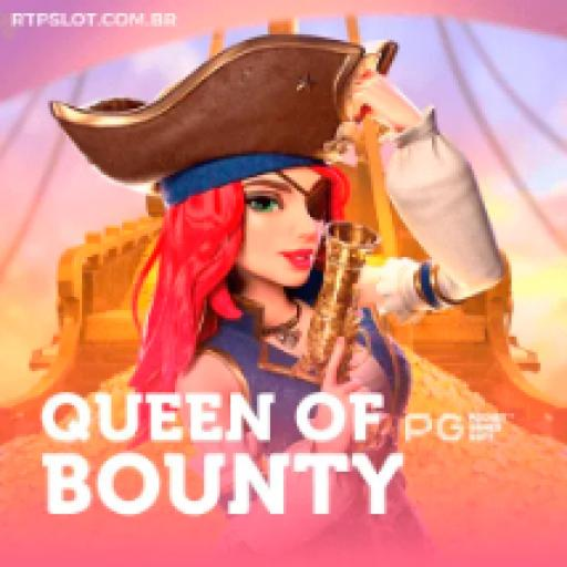 Capa do jogo de slots pagantes Queen of Bounty da SSSPAGA, com uma pirata rainha e um tesouro escondido.