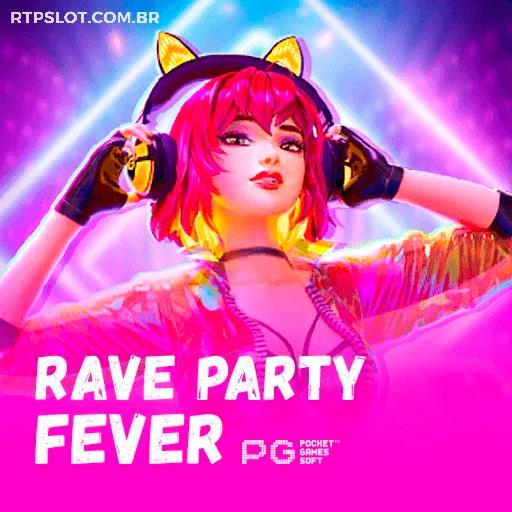 Capa do jogo de slots pagantes Rave Party Fever da SSSPAGA, com luzes neon e uma atmosfera de festa eletrônica.