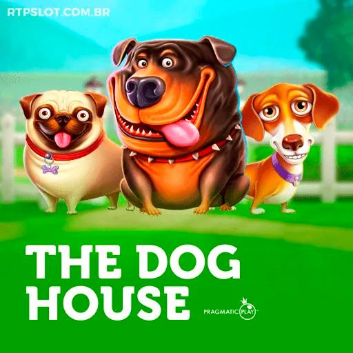 Capa do jogo de slots pagantes The Dog House da SSSPAGA, com cães fofos e uma casa aconchegante.