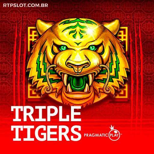 Capa do jogo de slots pagantes Triple Tigers da SSSPAGA, com três tigres majestosos em um cenário asiático.