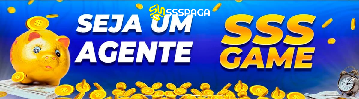 Banner da SSSGAME em parceria com a SSSPAGA com o texto "SEJA UM AGENTE SSSGAME"